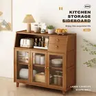 Sideboard Kitchen Storage Cabinet Wood Cupboard Tea Cabinet 3 Doors & 2 Drawers