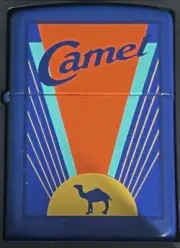 ZIPPO 1996 CAMEL ART DECO BLUE MATTE LIGHTER SEALED IN BOX 434F