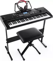 61-Key Electronic Keyboard Pack with Headphones,Microphone,Stand,Stool,And Power