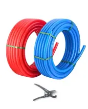 EFIELD 2 Rolls 1/2" Pex-A Pipe 2X 50ft (100ft) Red & Blue W/H Pipe Cutter