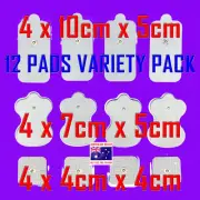 TENS EMS ELECTRODE PADS VARIETY PACK - 12 PADS - 3 SIZES - 4 of EACH SIZE