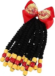 FOMIYES Long Braided Ponytail Extension for Bowknot Beaded Wig for Parties and Daily Wear Stylish Hair Accessory for Little