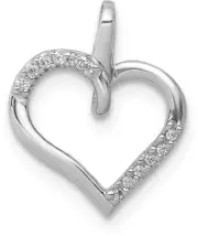 14k White Gold 1/20ctw Diamond Heart Charm PM4867-005-WA
