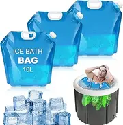 FOWSRHRG 3PCS Ice Bath Bags - 10L Cold Plunge Tub Accessories Large Capacity Ice Bath Freezer Bag Portable at Home for Athletes Ice Barrel Cold Therapy (Blue)