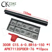 1x 300R C15.6-0.8R16-150 CNC Lathe Milling cutter arbor 300R + 10pc APKT1135PDER