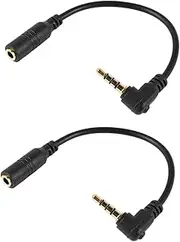 FUNNETOYU 2Pcs Microphone Adapter Cable to Trrs Converter for Lavalier Wireless Microphones Shell Shielding for Noise Reduction Compact Portable Design