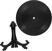 HOOTNEE 1 Set Fake Vinyl Record with Bracket Retro Decor for Music Parties Aesthetic Interior Adornments for Home Cafe Restaurant