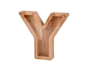 Wooden Piggy Bank English Alphabet Y Coin Money Box Education Gift for Christmas Birthday Home Decoration