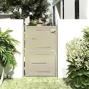 Contemporary Garden Gate 100x150 cm Stainless Steel with Heavy-Duty Locking System, Outdoor Barrier for Patio - Rust-Resistant, Includes Mounting Accessories & Three Keys
