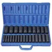 26 Pc. 1/2" Drive 6 Point Metric Deep Master Socket Set 1326MD GREY PNEUMATIC