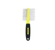Laube Rubber Handle Dog/Cat Grooming Flea/Fluff Dog Grooming Comb-Double