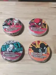 4pk Spiderman 11.5”x 11.5” cotton magic towels