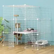 DIY Cat Outdoor Enclosure Cat Cage Playpen Cat Enclosure Cat Cage Accessories Dog Cages Easy to Clean - Large Exercise Place Ideal for 1-4 Cats(111x75x110cm(A))