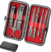 Manicure Set Men Travel Luxury Manicure 8 In 1 Stainless Steel Professional Pedicure Set Travel Grooming kit Men Husband Boyfriend Lover Parents Women Elder Patient Nail Care