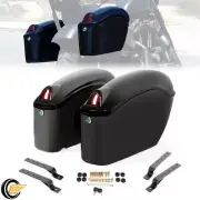 Motorcycle Hard Saddle Bags Trunk w/Lights For Honda Shadow Side Box Luggage