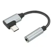 USB Type C to 3.5mm Headphone Jack Adapter USB C to Aux Audio Cord 4.3" Grey