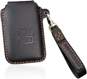 HIBEYO Leather Key Fob Cover for Renault Kadjar Koleos Clio Scenic Megane Duster Sandero Captur Twingo Accessories Smart Remote Auto Key Cover Protector-Black