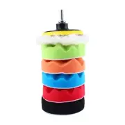 7Pcs 5 Sponge Polishing Waxing Buffing Pads Kit Car Polisher Drill Adap SU2