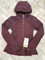 NWT Lululemon Down For It All Jacket Coat Cassis Size 6 Dark Maroon $228