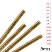 M2 M3 M4 M6 M8 M10 to M20 Brass Metric Thread Rod Bar Fully Threaded Studs Bolts