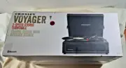 Crosley Voyager CR8017A-BK 3-Speed Portable Bluetooth Turntable NEW in Box