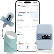 Babytone Baby Sleep Monitor with Base Station, Smart Sleep Sock, Heart Rate Tracking, Average O2 and Motion, Portable Baby Oxygen Foot Monitor