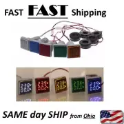 Square LED Digital Voltmeter Ammeter Lights Voltage Current AC 60-500V 0-100A