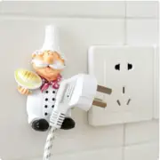 Cartoon Power Cord Storage Rack Chef Foot Plug Hook Strong Adhesive Hook
