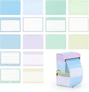 BAYTORY 512 Sheets Sticky Notes Roll Tape, 1.7 x 2.4 Inch Full Adhesive Pop-Out Sticky Notes with Pull Out Dispenser Boxes, Memo Pads Sticker Label for Noting Writing (Blue & Green)