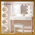 Artiss Dressing Table Set Stool 10 Led Bulbs - Dulcea Range