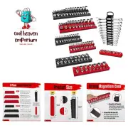 8-Piece Magnetic Socket Organizer Set, Includes 6Pcs 1/4", 3/8", 1/2" Drive S...