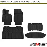 5x Black Floor Mats Liners for Tesla Cybertruck 2024 Crew Cab Front & Rear Side