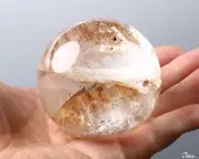 2.4" Rutilated Quartz Rock Crystal Hand Carved Crystal Ball/Sphere