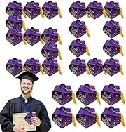 Grad Boxes, Graduation Hat Box Bulk 2025 with Tassels, High School College Grad Party Containers Bulk for Candy Chocolate Snack Cookies