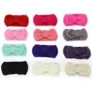 Baby Toddler Kid Girl Bowknot Turban Elastic Headband Knitted Crochet Hair Band