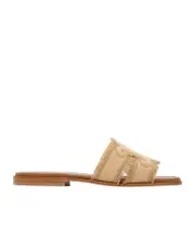 CELINE MARINA FRINGED MULE IN COTTON 36,37,38,39,41 Light caramel color