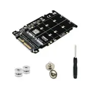 M.2 NVME SSD Key M + NGFF SATA SSD Key B to U.2 SFF-8639 Adapter