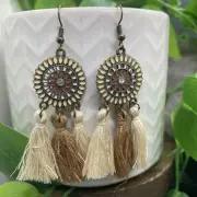 3” Bronze-tone Earring Set Bohemian Retro Drop Dangle New Free Ship B6110