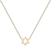 [WLL] Dainty Gold Star of David Pendant Necklace Jewish Jewelry for Women Teens Girls Gift