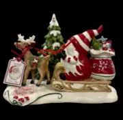 Blue Sky Clayworks “Gnomeville Shopping” Ceramic Gnome Tea Light RARE 9.25 NEW