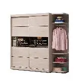 在飛比找遠傳friDay購物優惠-唯熙傢俱 布萊登橡木白6.5尺滑門衣櫃(衣櫥 衣櫃 衣物收納