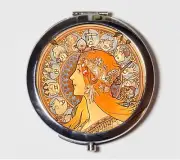 Mucha Art Nouveau Deco Zodiac Boho Compact Mirror Make Up Pocket Mirror Cosmetic