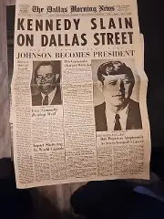 The Dallas Morning News Newspaper, Nov 23, 1963 Kennedy Slain, REPRINT