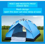 Au Blue Family Hiking Camping Tent Beach Tents Canvas Ripstop Firm 3-4 Person