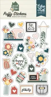 3 Pack Echo Park Puffy Stickers-Good To Be Home TH336066