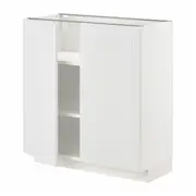 METOD base cabinet with shelves/2 doors, white/Stensund white, 80x37x80 cm