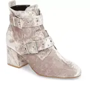 Rebecca Minkoff Logan Studded Gray Velvet Ankle Booties N5407 Size 9.5 M