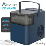Advwin Ice Cube Maker Machine Portable Commercial Home Fast Bar Countertop Blue
