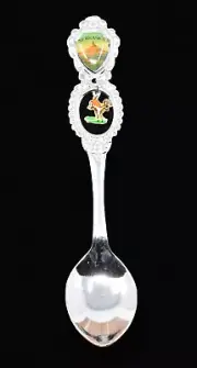 Nebraska "Chimney Rock" & Buck, Mini Stainless Souvenir Spoon (Cir. 1980's)