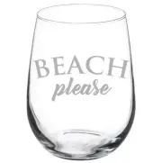 Beach Please Funny 10oz / 20oz / Stemmed / Stemless Wine Glass